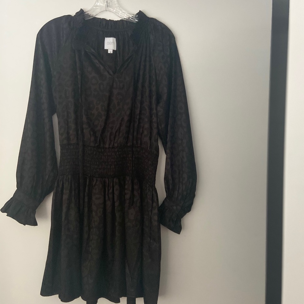 Black cheetah print dress
